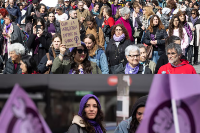 España se tiñe de morado… y se parte en dos: “No a la guerra” contra “que tiemblen los fascistas”. Madrid y Barcelona revientan. ¿Protesta por derechos… o guerra por el relato? -(hn)
