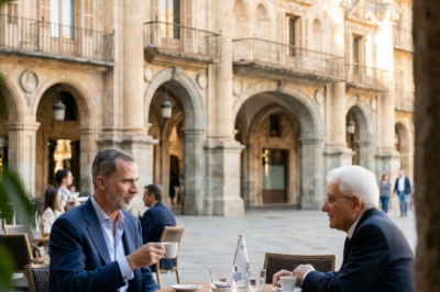 El Rey Felipe y Sergio Mattarella fingen normalidad tomando café. Pero su repentina cumbre en el Vaticano con Letizia y el Papa León XIV oculta un pacto inconfesable. ¿Qué planean? -(hn)