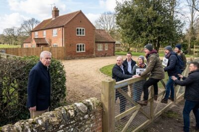 El príncipe Andrés, acorralado en su nueva vida. Manifestantes asaltan su nueva “granja en ruinas” mientras él se aferra a sus privilegios perdidos.  ¿Es este el fin definitivo de su intocable escudo real? -(hn)